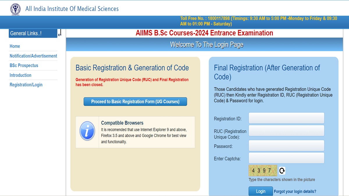 AIIMS Bsc Nursing Admit Card 2024