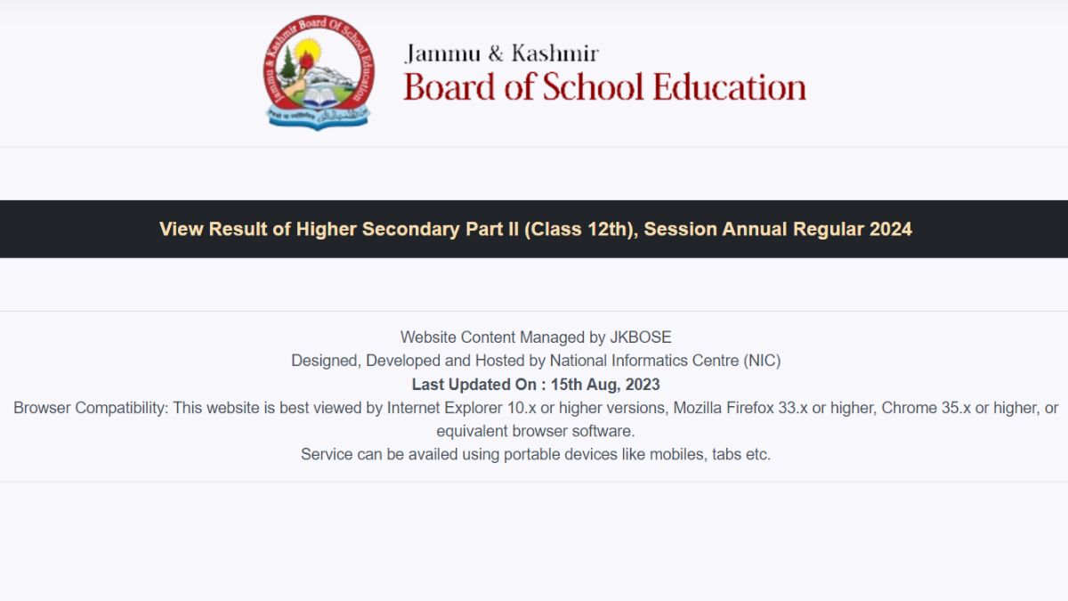 JKBOSE 10th Class Result 2024 Check Online JK Board Class 10 Result