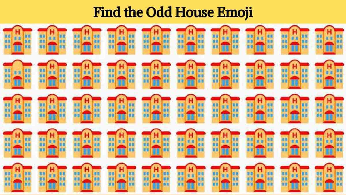 Optical Illusion Visual Skill Test: Find the odd house emoji in 5 seconds!