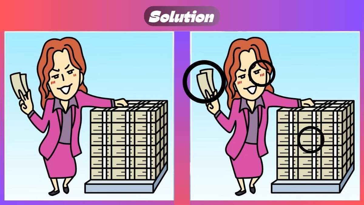 Find 3 Differences In 50 Seconds In This Greedy Lady Scene