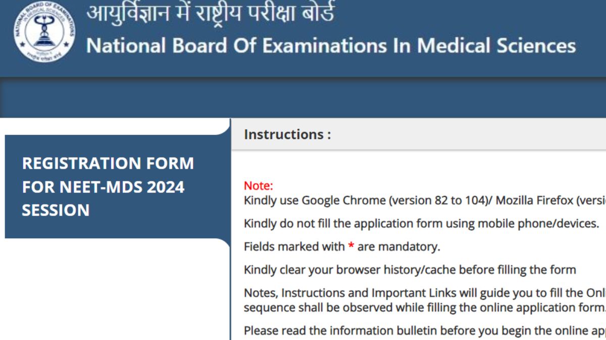 NEET MDS 2024 Registration Window Closes Today at natboard.edu.in, Get