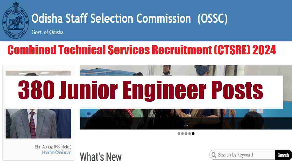 OSSC CTS Recruitment 2024 For 380 Junior Engineer Vacancies: Check ...