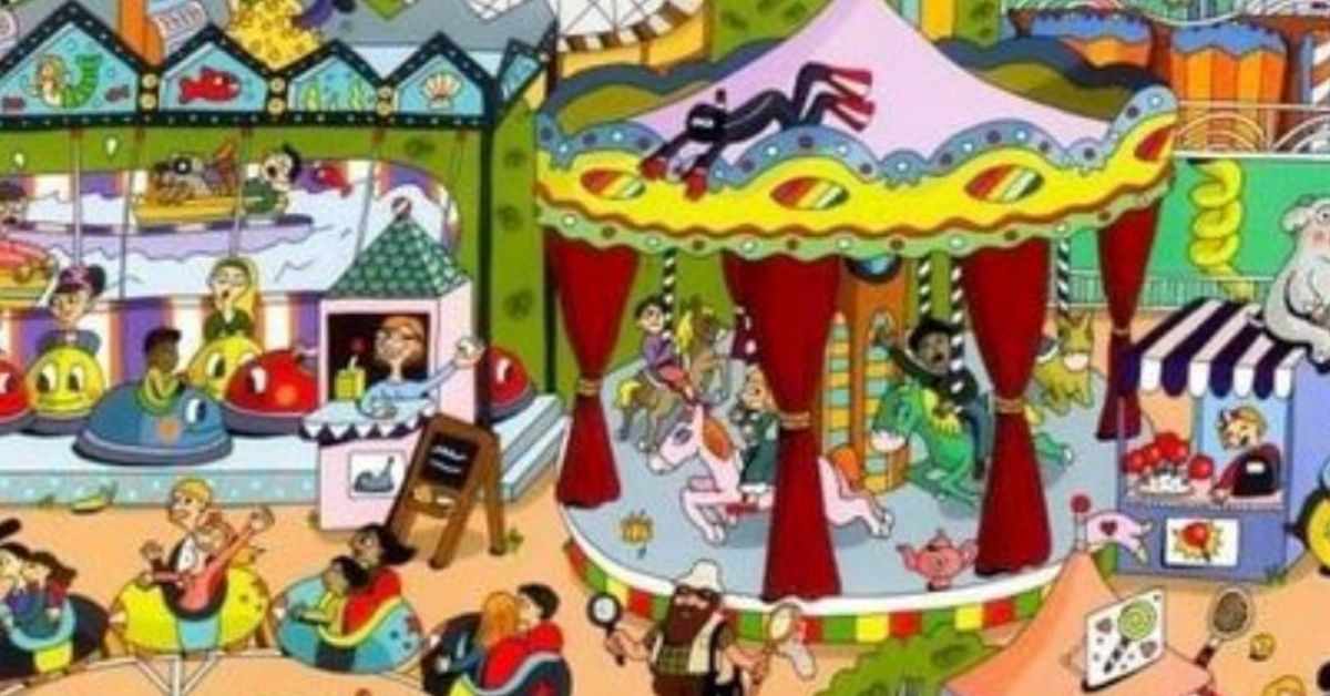 Seek and Find Puzzle: Can You Find the Lost Phone in 13 Seconds in this Fairground Frenzy?