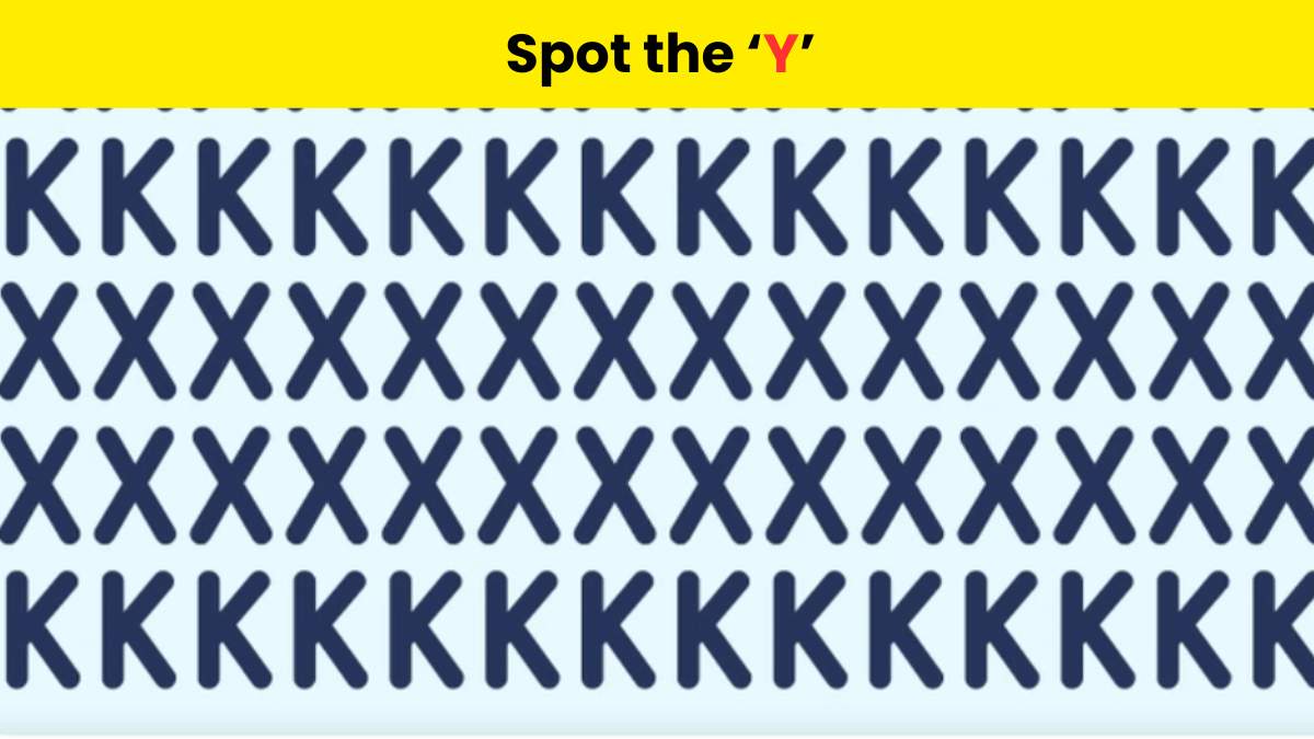 Only eagle-eyed individuals can spot Y hidden among X and K in 7 seconds.