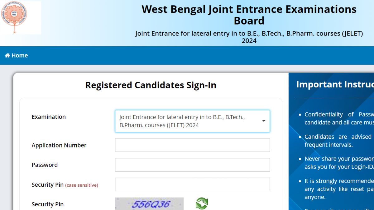 WBJEE JELET 2024 Registration Deadline Extended, Visit wbjeeb.nic.in