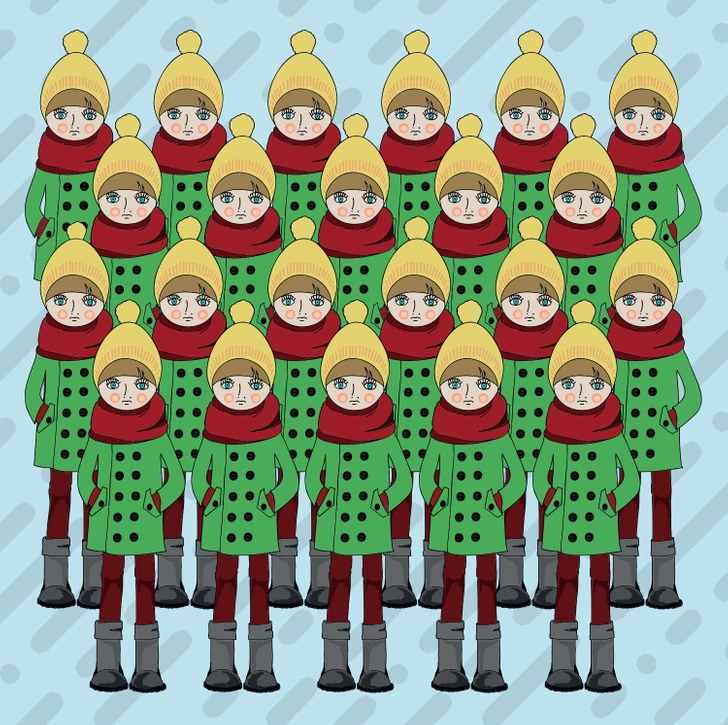 find the odd girl in the picture