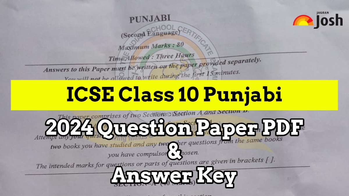 ICSE Class 10 Punjabi Question Paper 2024 PDF with Answer Key