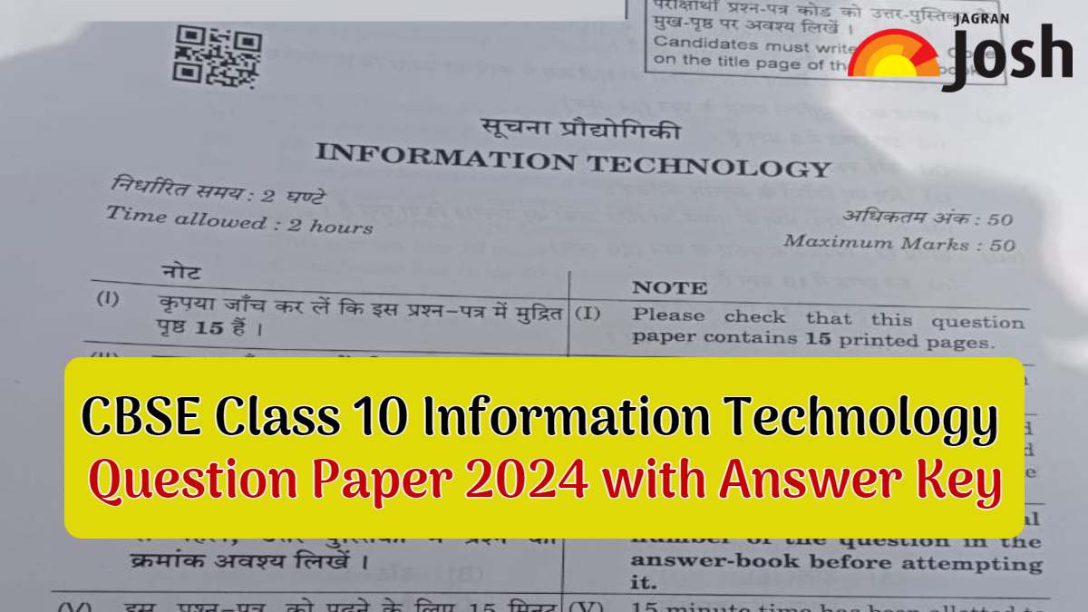 CBSE Class 10 Information Technology Question Paper 2024 With Answer   Cbse 10th It Qp 2024 