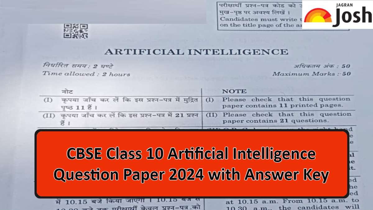 CBSE Class 10 Artificial Intelligence Question Paper 2024 with Answer ...