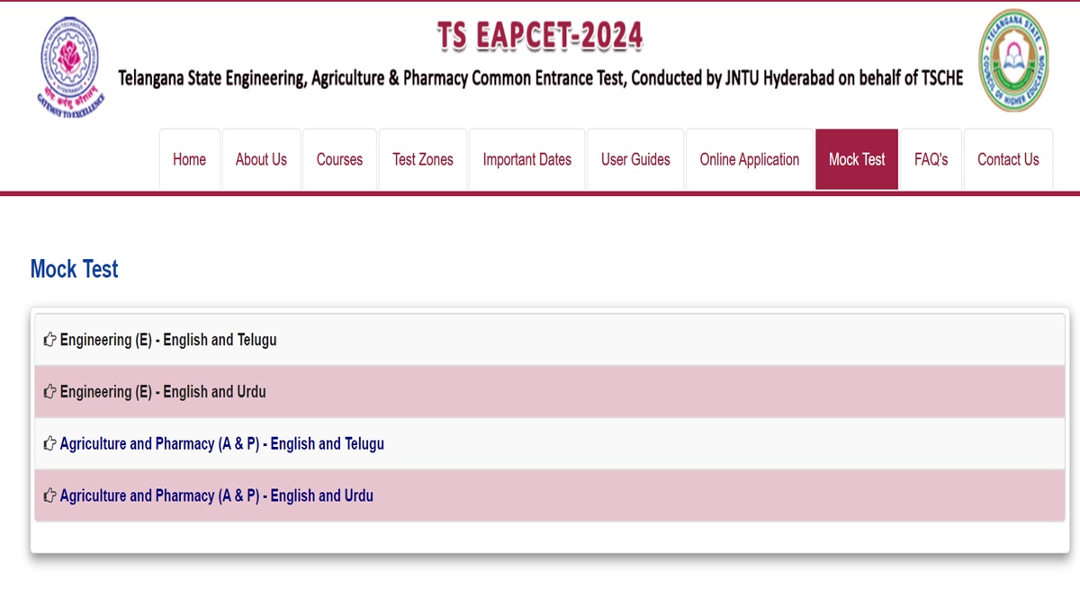 Ts eamcet 2024 mock test link live at eapcet tsche ac in get