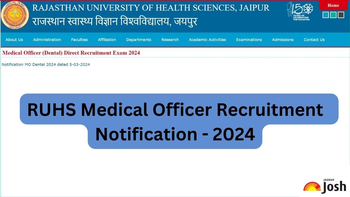 RUHS Medical Officer Recruitment 2024; Apply for 172 Posts, Check ...