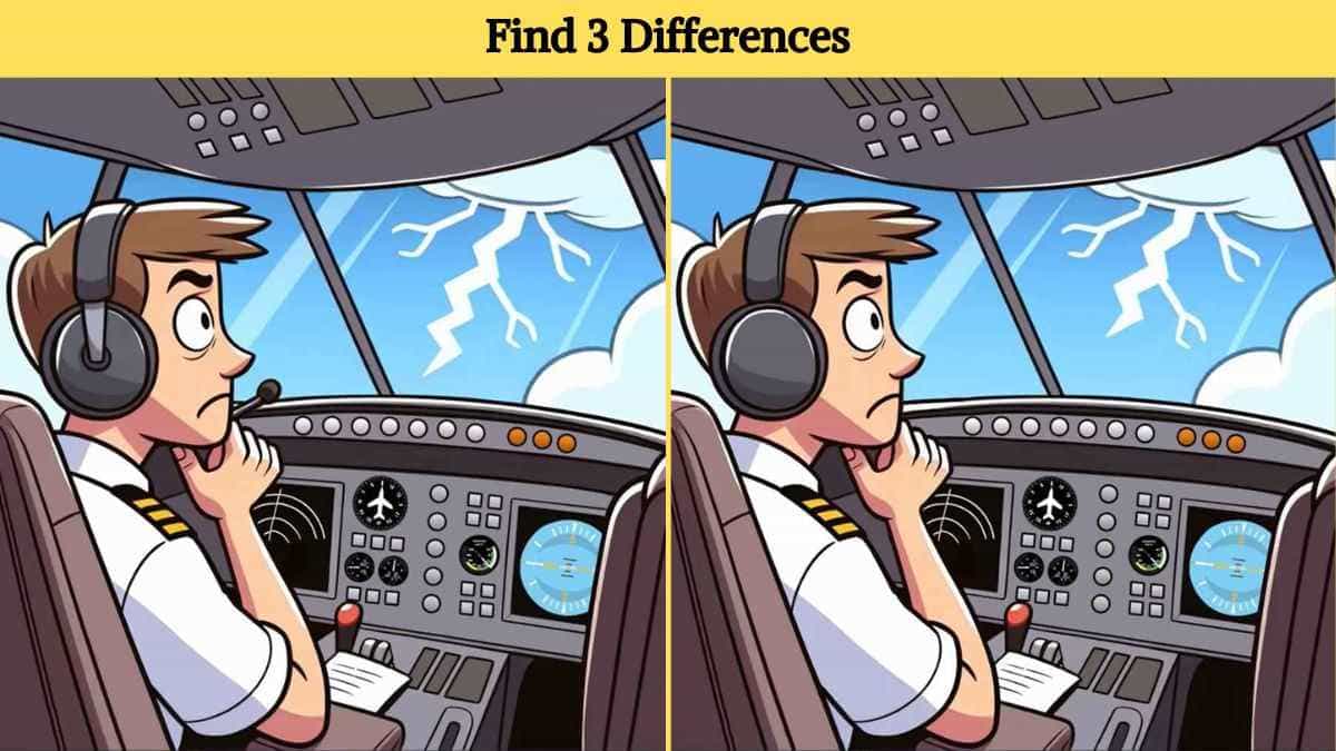 Find 3 differences between the pilot pictures in 10 seconds!