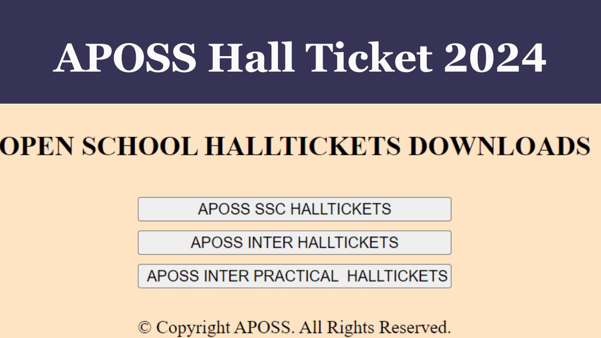 APOSS Hall Ticket 2024 Download Link Active at apopenschool.ap.gov.in