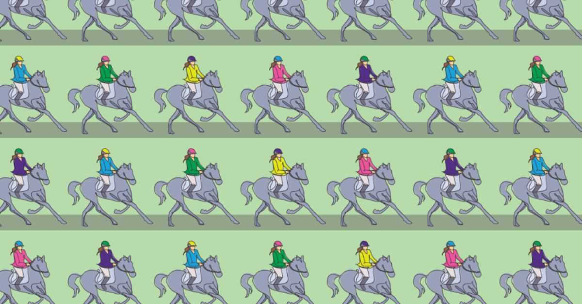 Seek and Find Puzzle: Think You Have Eagle Eyes? Find the Hidden Jockey With a White Saddle in 19 Seconds!