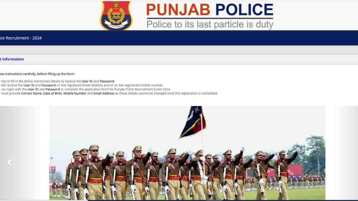 Punjab Police Constable Bharti 2024: पंजाब पुलिस कांस्टेबल भर्ती के लिए आवेदन शुरू, यहाँ चेक करें डिटेल्स