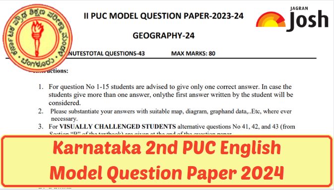 Karnataka Board KSEAB 2nd PUC Geography Model Question Paper 2024: Download FREE PDF