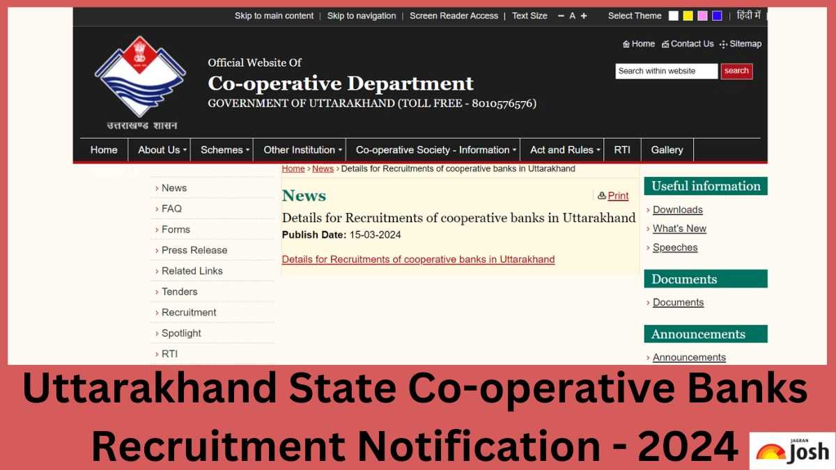 Uttarakhand Cooperative Bank Recruitment 2024; Apply for 233 Clerk cum Cashier and Other Posts, Check Eligibility
