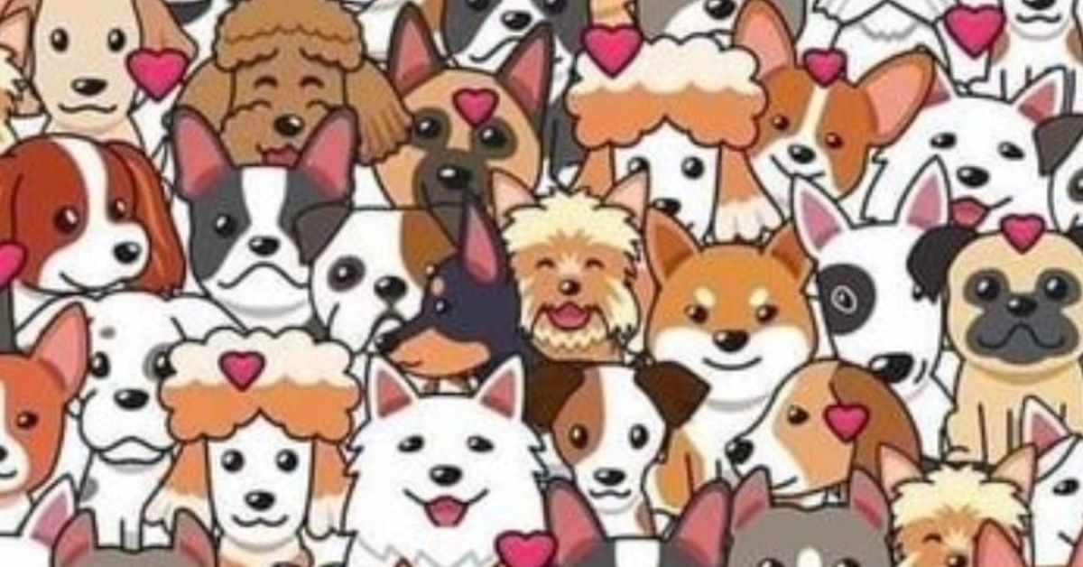 Seek and Find Puzzle: Feline Frenzy! Can You Spot the Cat Hiding Amongst a Sea of Dogs?