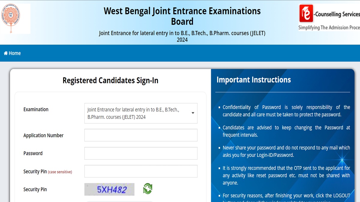 WBJEE JELET 2024 Application Correction