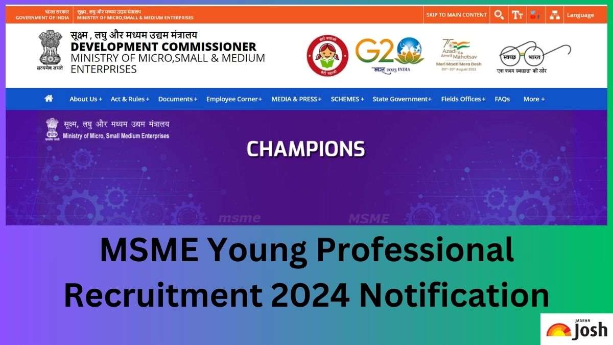 MSME Young Professional Recruitment 2024; Apply for 93 Posts, Check Notification, Eligibility and Other Details