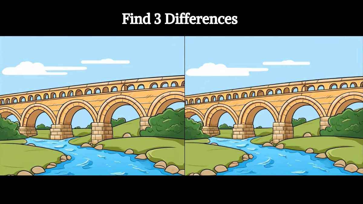 Find 3 differences between the bridge pictures in 16 seconds!