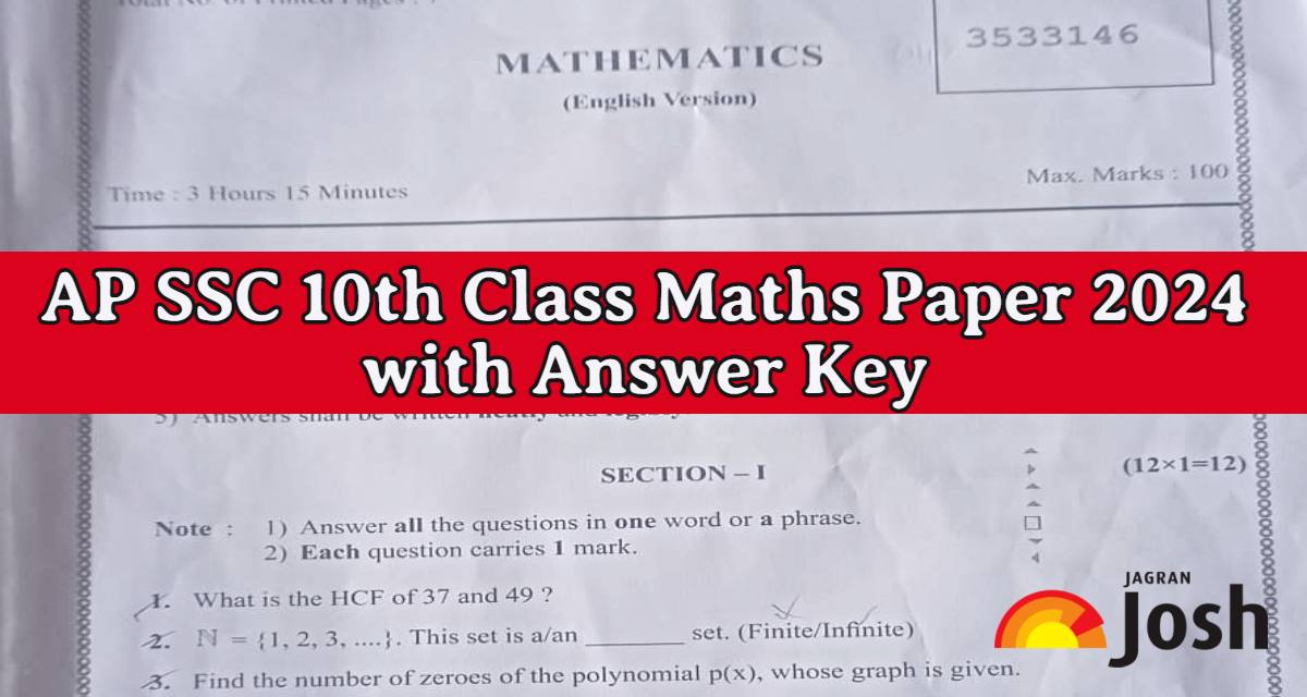 AP SSC Maths Question Paper 2024 with Answers, Download in PDF