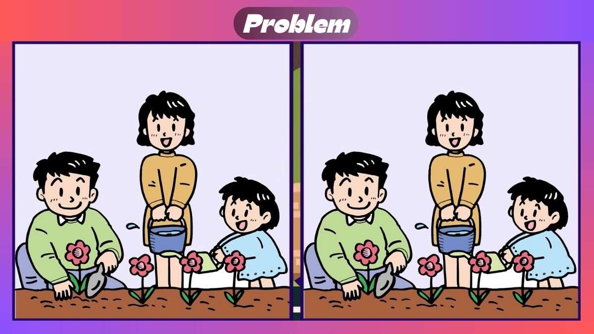 Find 3 Differences In 30 Seconds In Family Gardening Scene