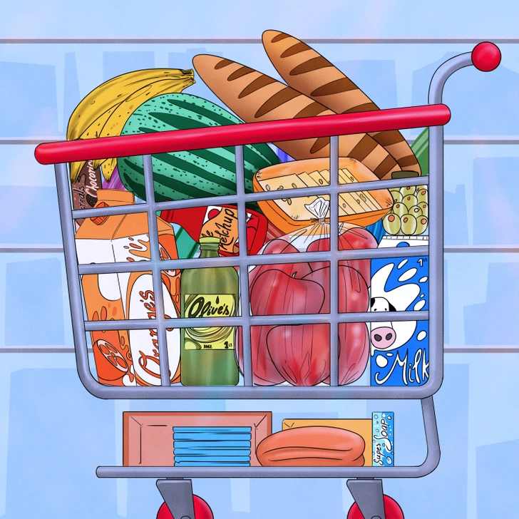 where is the cereal box in picture?