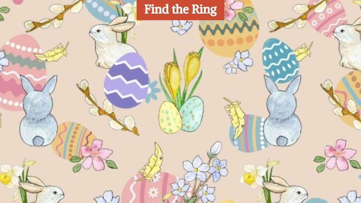 Optical Illusion: Find a ring among the Easter eggs in 7 seconds!