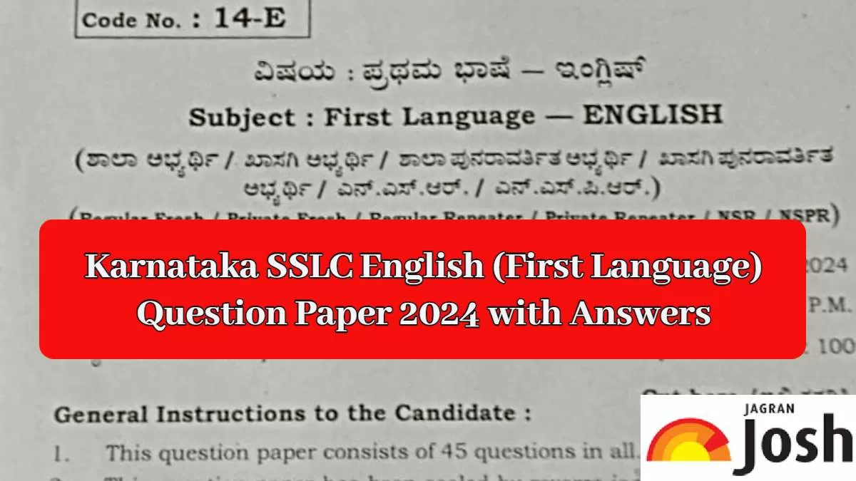 Karnataka SSLC English Question Paper 2024 with Answers