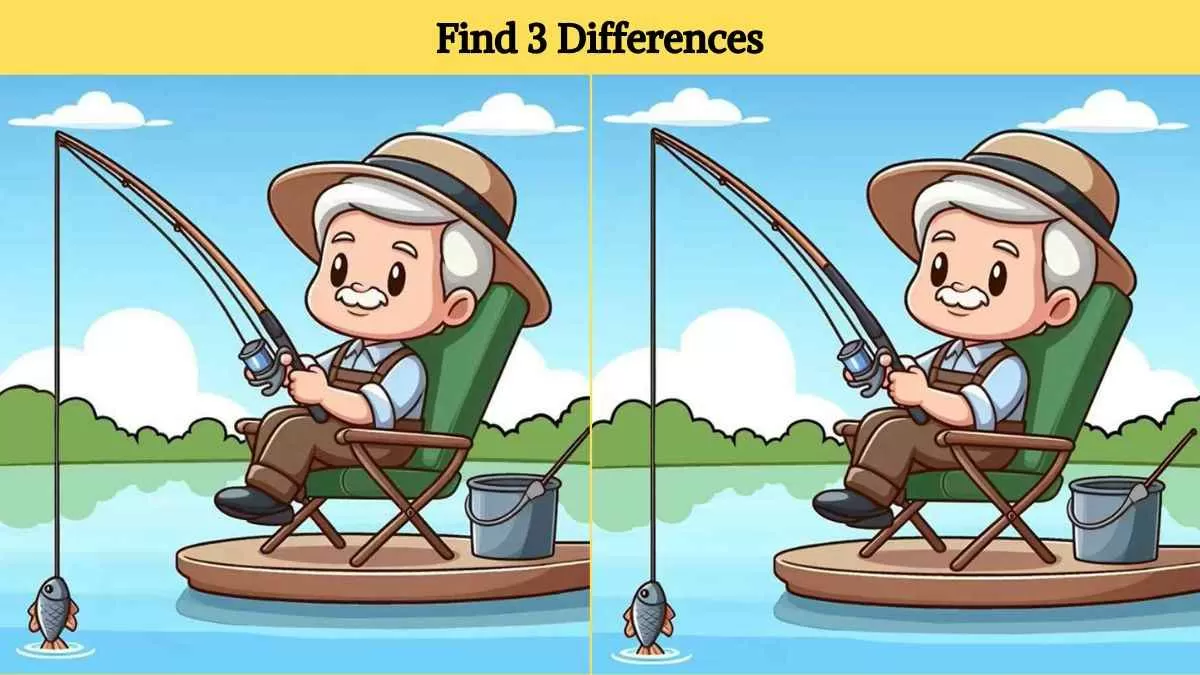 Find 3 differences between the old man fishing pictures in 16 seconds!