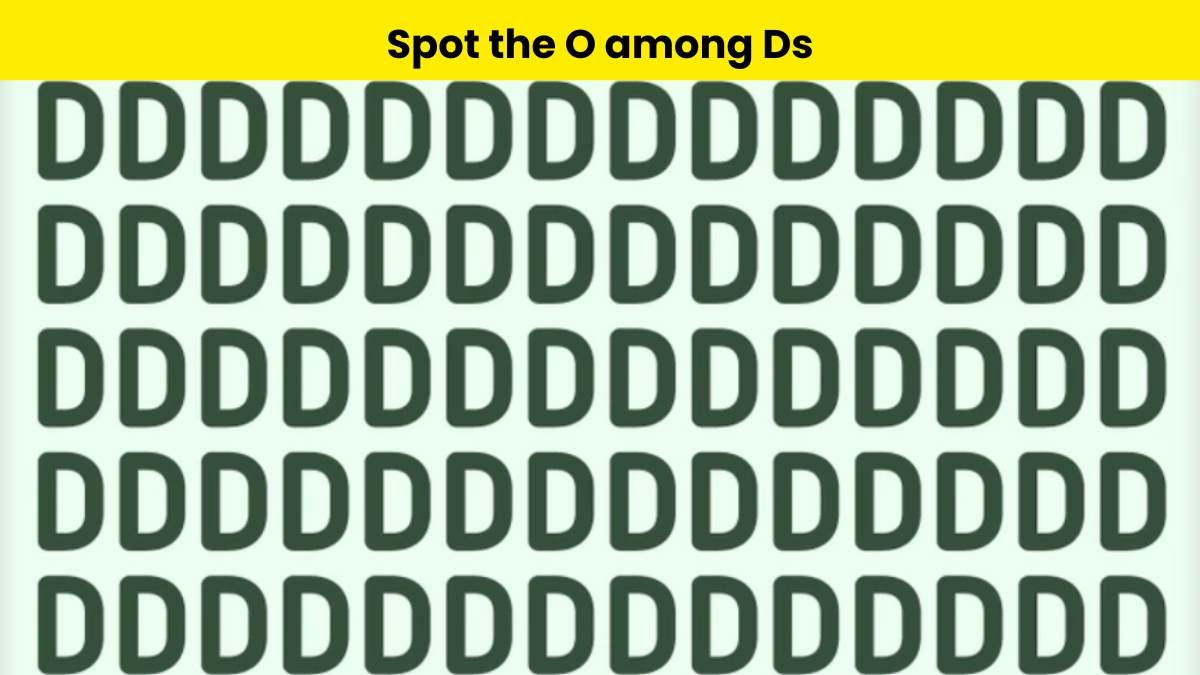 You have the eyes of a hawk if you can find the O hidden among Ds in  6 seconds. 