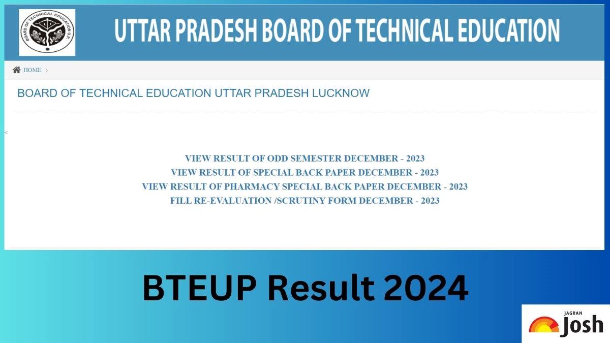 BTEUP Result 2024 OUT on bteup.ac.in; Direct Link to Download Scrutiny Odd Semester Marksheet