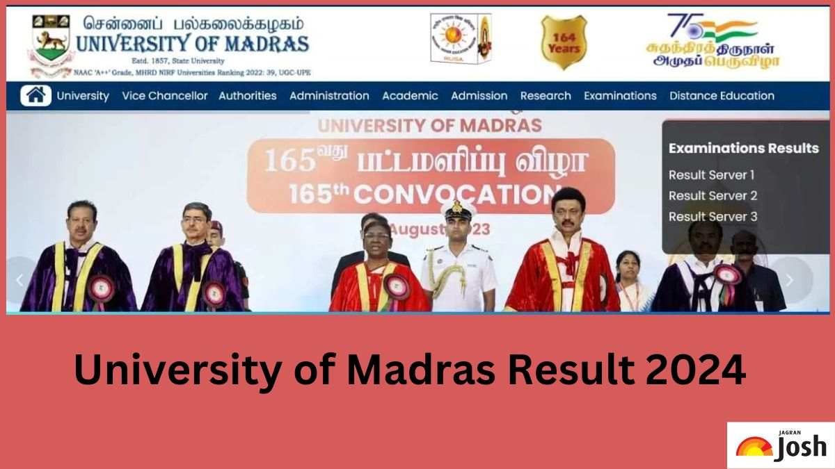 Madras University Result 2024 OUT at result.unom.ac.in; Direct Link to