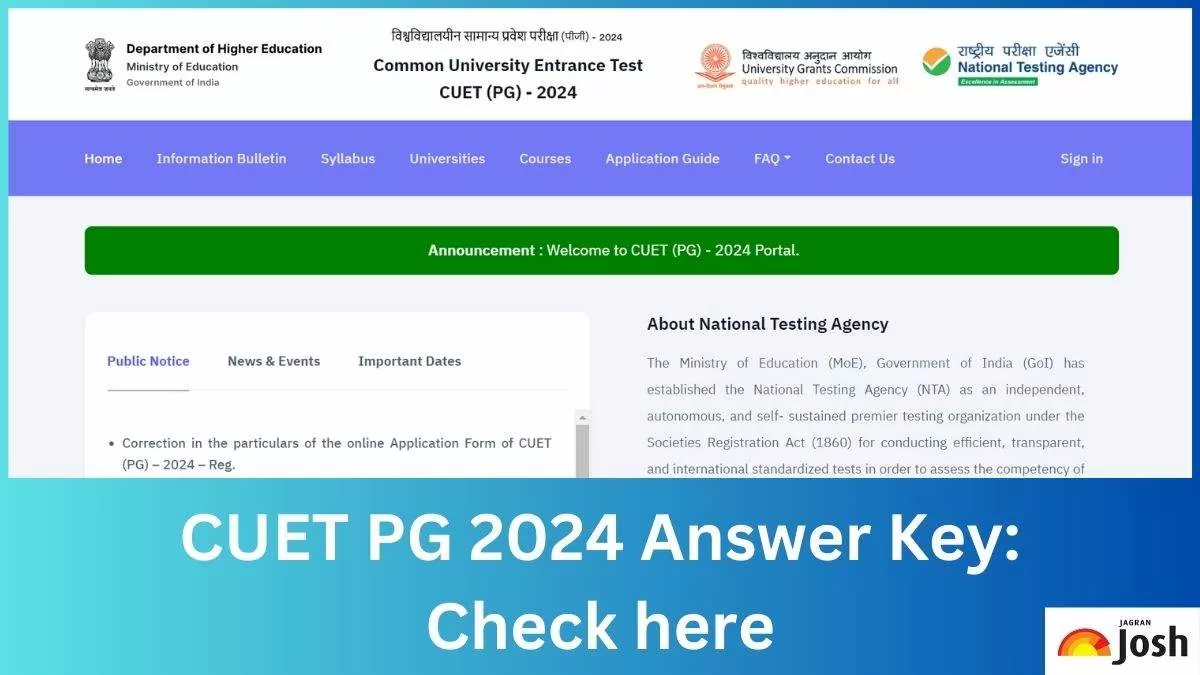 Direct link to download CUET PG 2024 Answer Key PDF here.