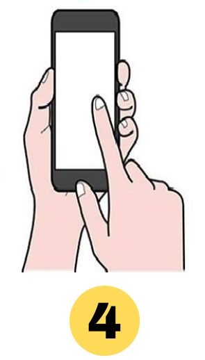 Holding Phone With One Hand And Using Index Finger Of Another Hand