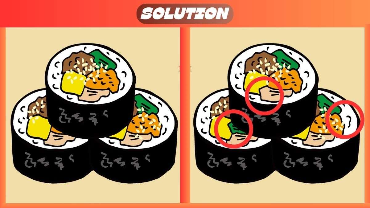 Find 3 Differences In 15 Seconds In This Sushi Scene
