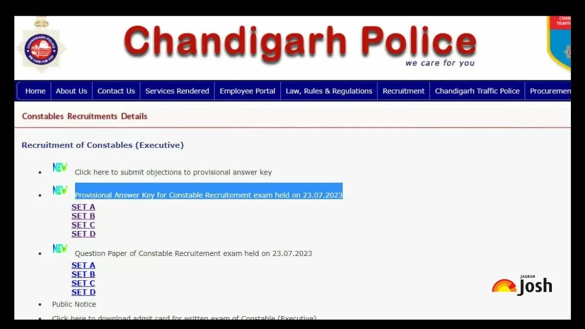 चंडीगढ़ पुलिस आईटी कांस्टेबल उत्तर कुंजी 2024 डाउनलोड लिंक यहां से प्राप्त करें