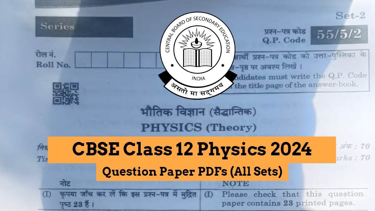 Cbse Class 12 Physics Question Paper 2024 - Rena Valina