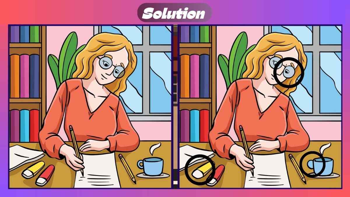 Find 3 Differences In 32 Seconds In Girl Studying Scene