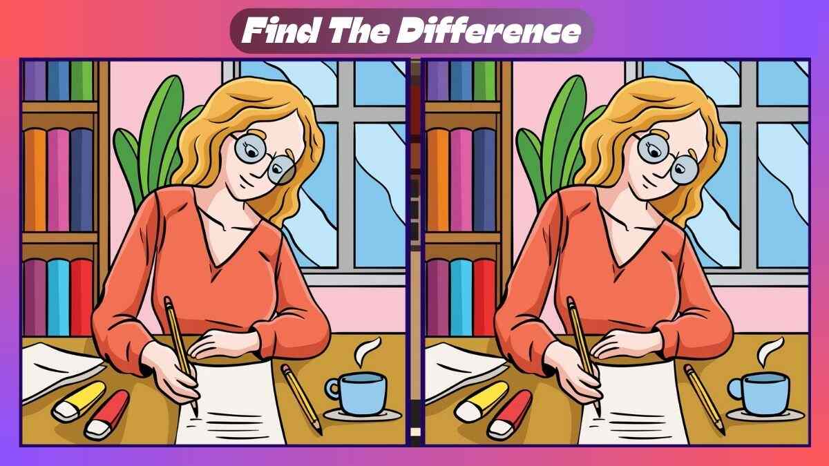Find 3 Differences In 32 Seconds Within The Scene of a Girl Studying
