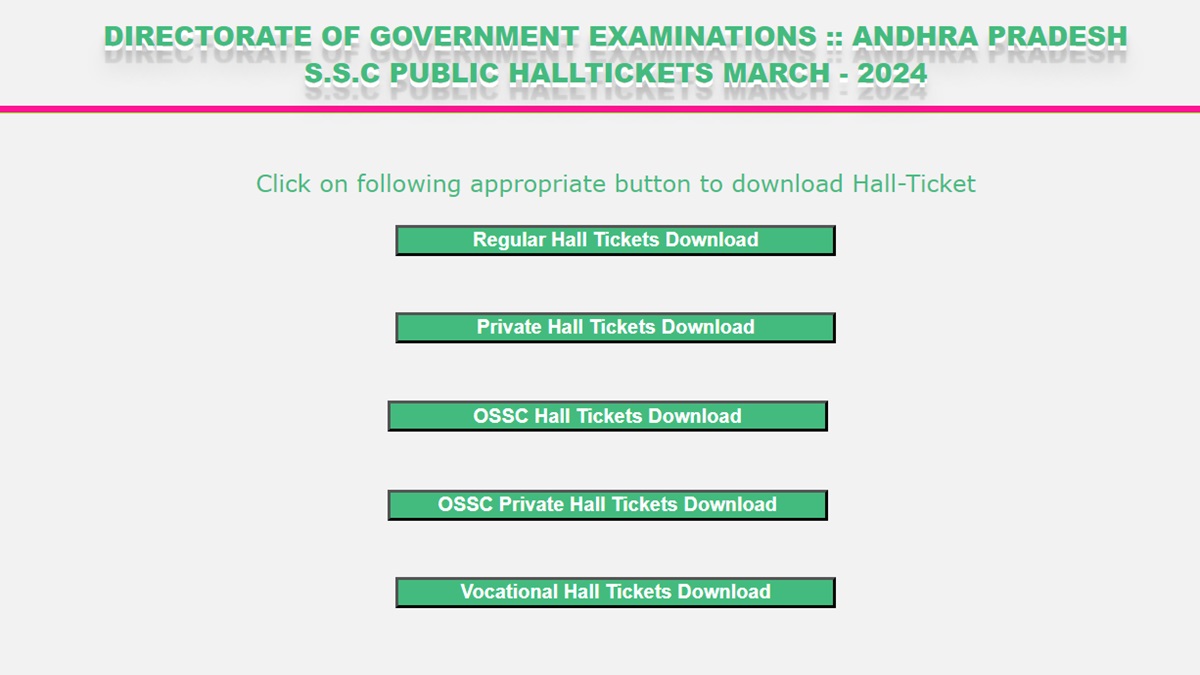 AP SSC Hall Ticket 2024 Out