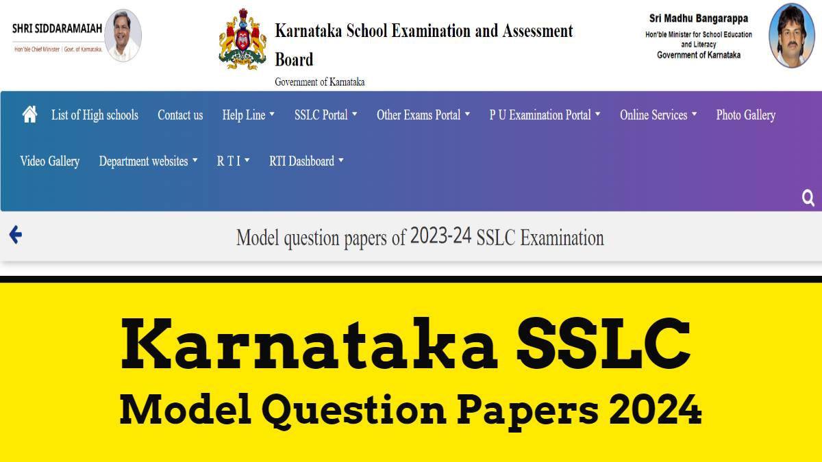 Karnataka Sslc Model Paper 2024 Download Class 10 Sample Paper Pdf For All Subjects 0416
