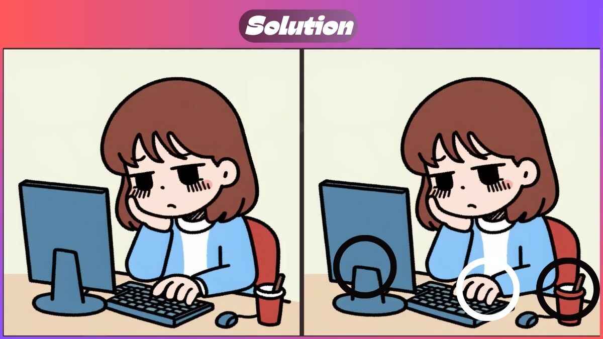 Find 3 Differences In 33 Seconds In Bored Employee Scene