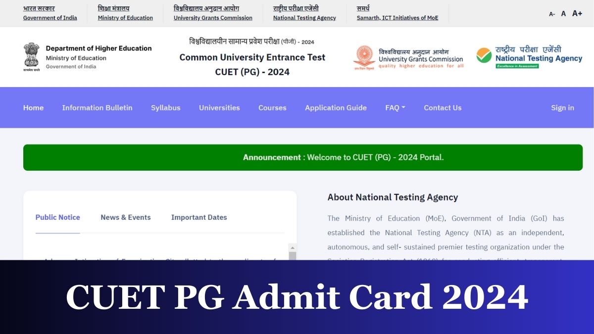 CUET PG 2024 Admit Card Released, Direct Link to Download Hall Ticket