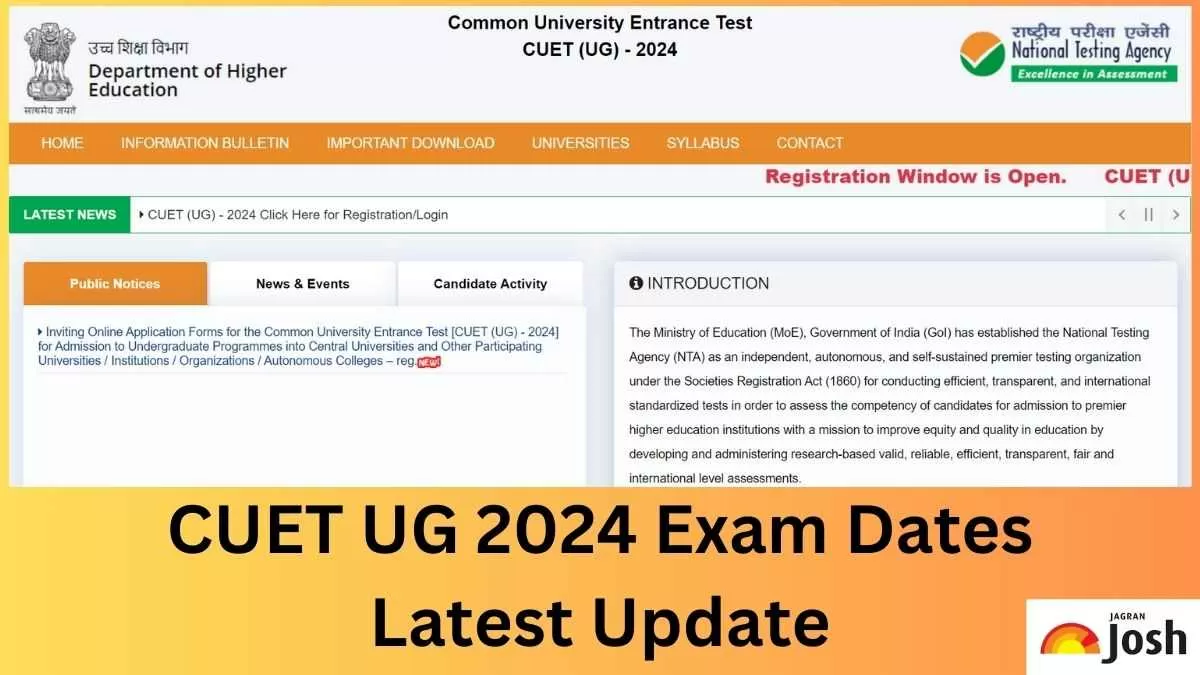 CUET UG 2024 Exam Dates Latest Update.