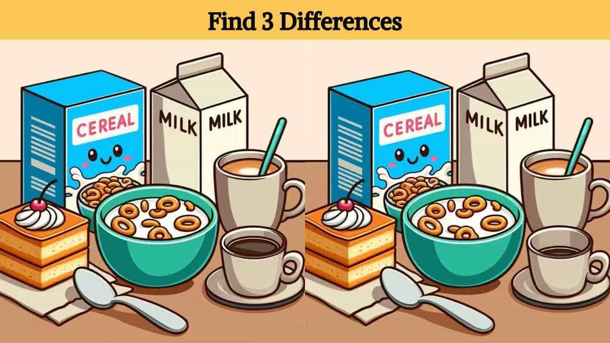 Find 3 differences between the breakfast item pictures in 18 seconds!