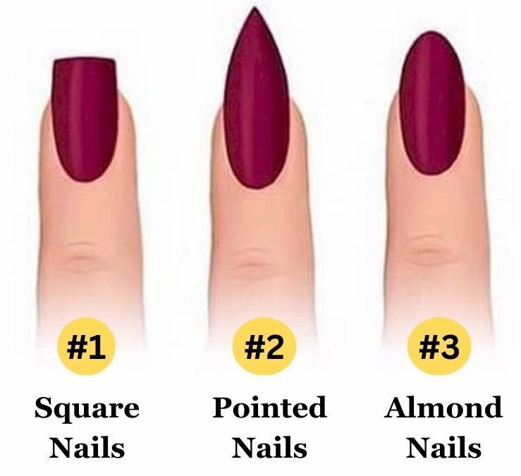 Shaping Natural Nails In The Five Most Popular Salon Shapes in 2024 |  Natural nail shapes, Natural nails, Oval shaped nails