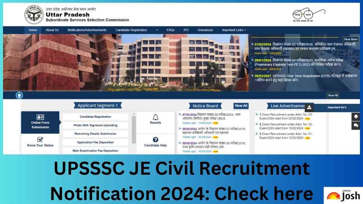 Upsssc Je Civil Recruitment Apply For Junior Engineer Posts