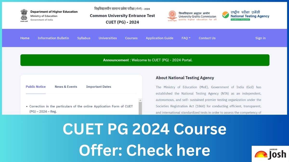 CUET PG Courses 2024; Check Streamwise List of PG Programs